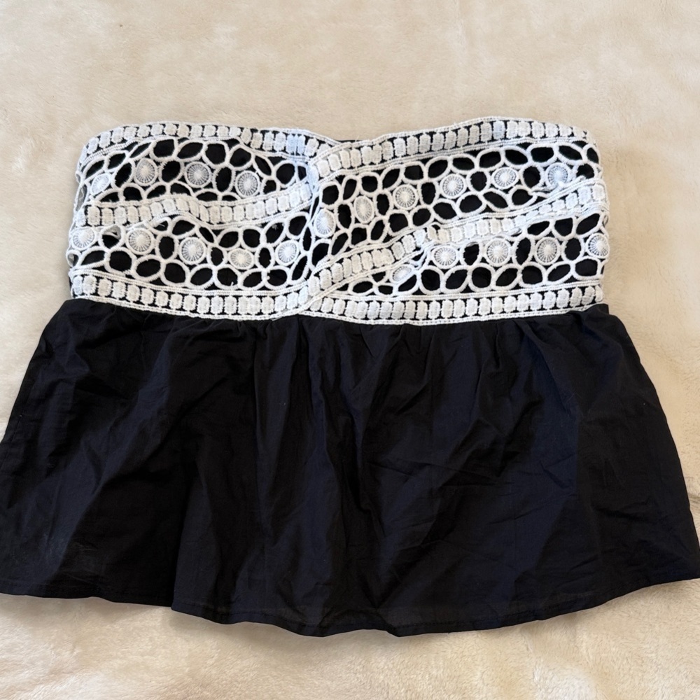 Shein Black and White Strapless Top L - Picture 5 of 5